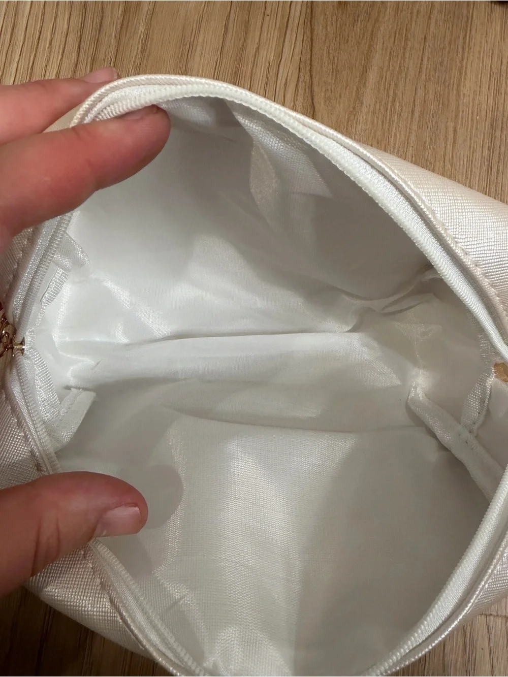 Mrs Embellished Cream Cosmetic Pouch
